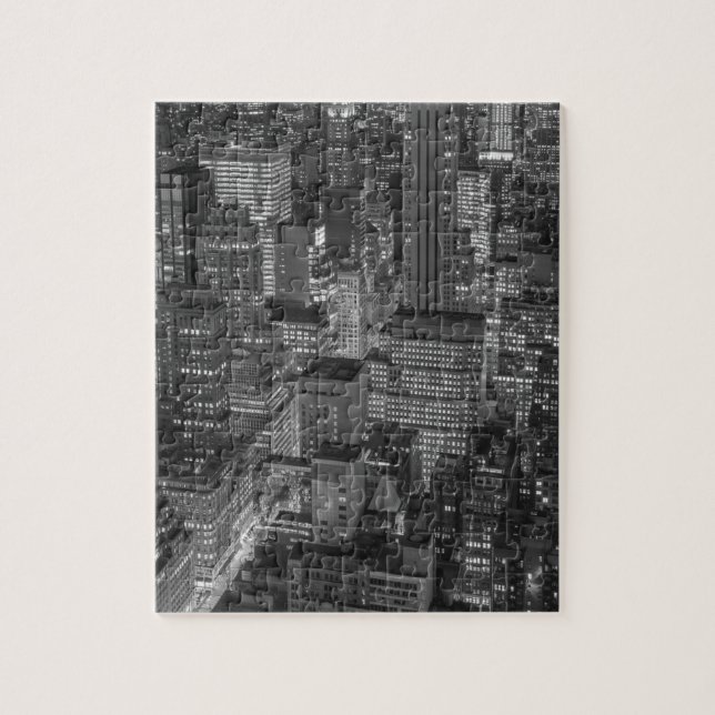 Black White Red New York City Skyline Jigsaw Puzzle (Vertical)