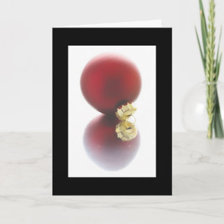 Black White Red Ornament Formal Christmas Card