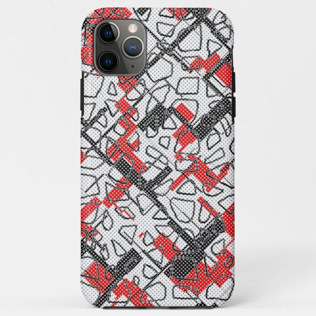 Black White Red Pattern   Case-Mate iPhone Case (Back)