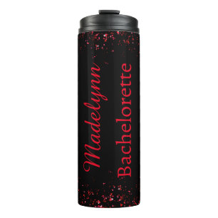 Black & White & Red Personalized Bridesmaid Therma Thermal Tumbler