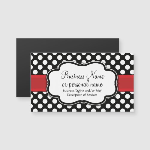 Black White Red Polka Dot Retro Cute Consultant