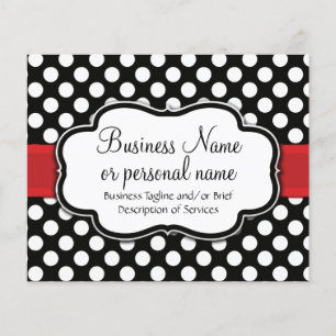 Black White Red Polka Dot Retro Cute Consultant Flyer