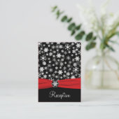 Black, White, Red Snowflakes Enclosure Card (Standing Front)