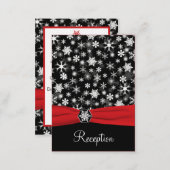 Black, White, Red Snowflakes Enclosure Card (Front/Back)