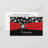 Black, White, Red Snowflakes Information card (Front/Back)