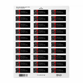 Black, White, Red Snowflakes Return Address Label (Full Sheet)