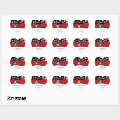 Black, White, Red Snowflakes Wedding Sticker (Sheet)