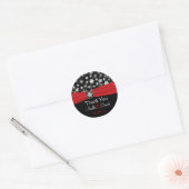 Black, White, Red Snowflakes Wedding Sticker (Envelope)