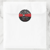 Black, White, Red Snowflakes Wedding Sticker (Bag)
