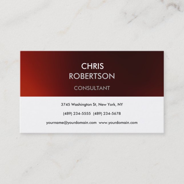 Black White Red Stripe Attractive Business Card (Front)