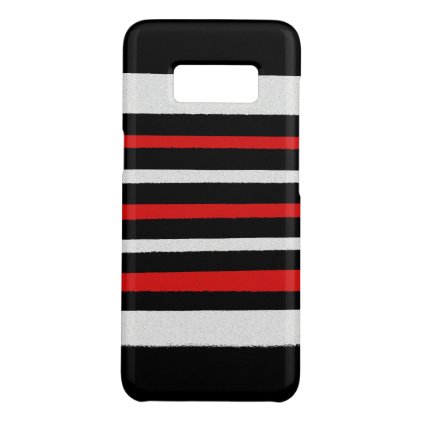 Black White Red Stripes Cool Simple Patterns Case-Mate Samsung Galaxy S8 Case