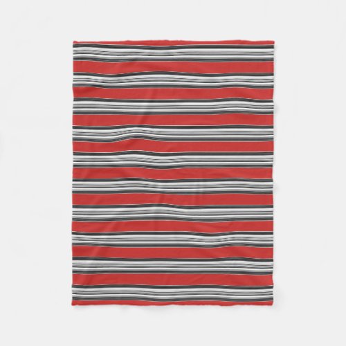 Black White Red Stripes Cool Simple Patterns Fleece Blanket