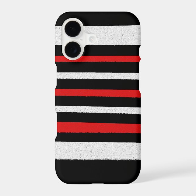 Black White Red Stripes Cool Simple Patterns Iphone Case (Back)