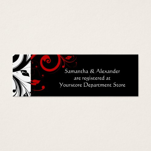Black/White/Red Swirl Gift Registry Insert Cards Business Card