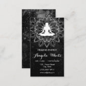 Black White Reiki Master Healer Yoga Instructor Business Card (Front/Back)
