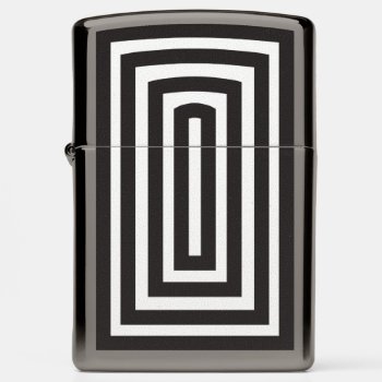 Black & White Repeating Rectangles Zippo Lighter by StyledbySeb at Zazzle