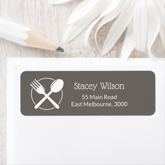 Black & White Restaurant Packaging Label  (Insitu)