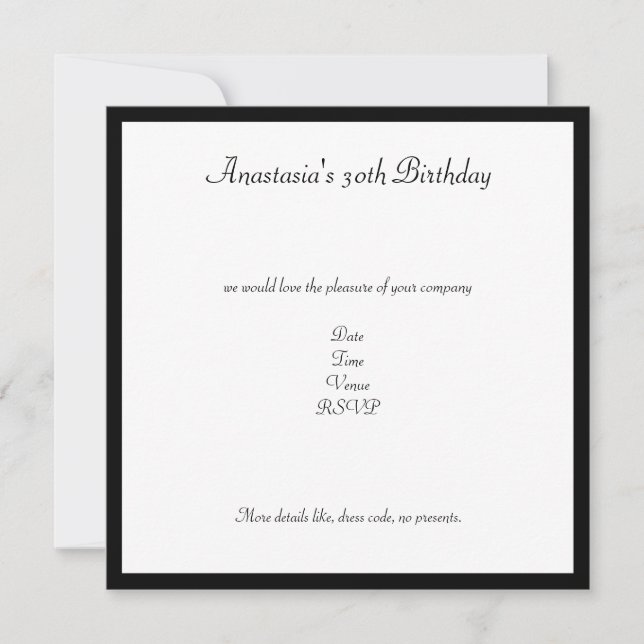 Black & White Retro Arches Birthday Party Invitation (Front)