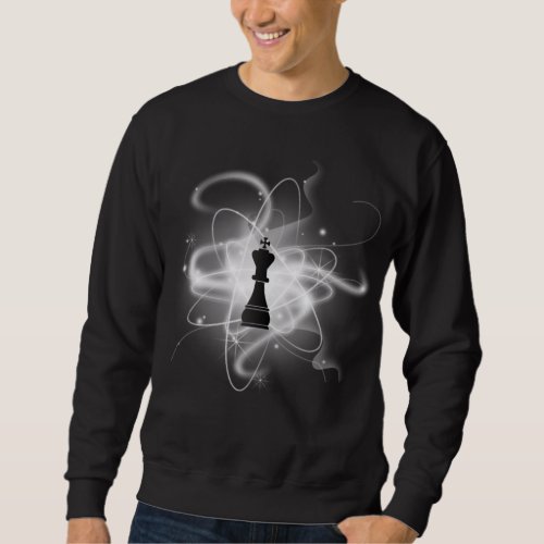 Black  White Retro Atomic Chess Piece _ King Sweatshirt