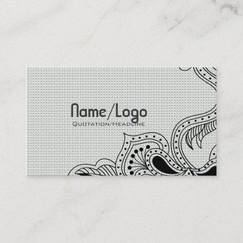 Black &amp; White Retro Flower Design-Template Business Card Templates
