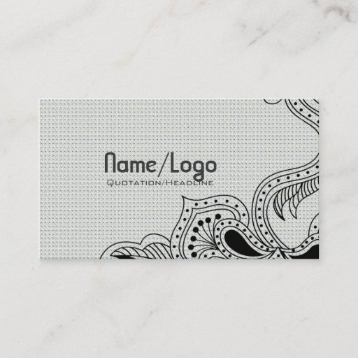 Customizable Black &amp; White Retro Flower Design-Template Business Card Templates