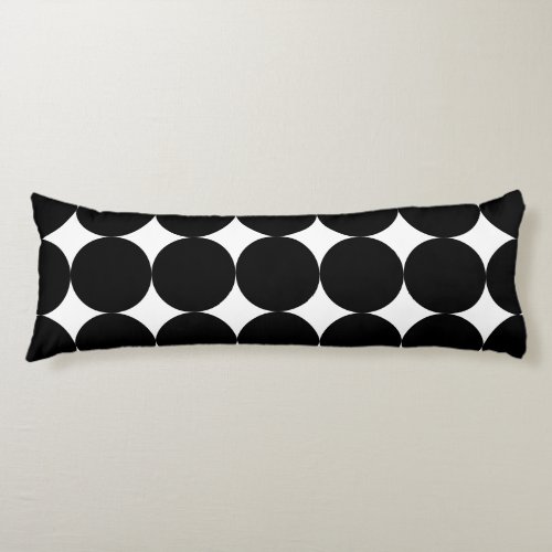 Black White Retro Geometric Circle Pattern  Body Pillow