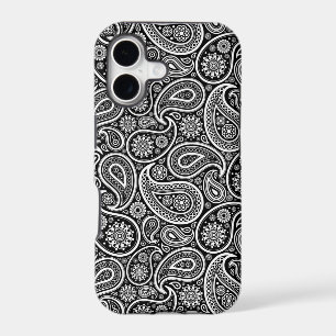 Black & White Retro Paisley Pattern iPhone 17 Case