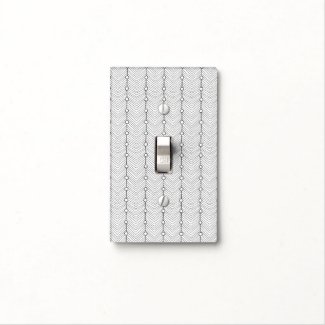 Black & White Retro Pattern Light Switch Cover