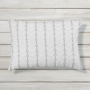 Black & White Retro Pattern Outdour Pillow