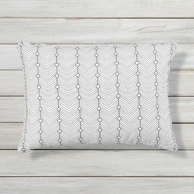 Black & White Retro Pattern Outdour Pillow