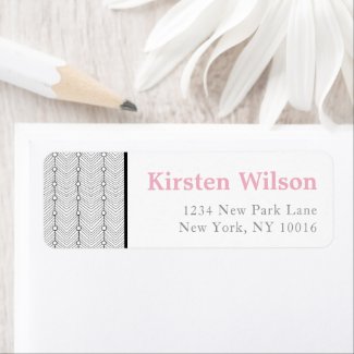 Black & White Retro Pattern Return Address Labels