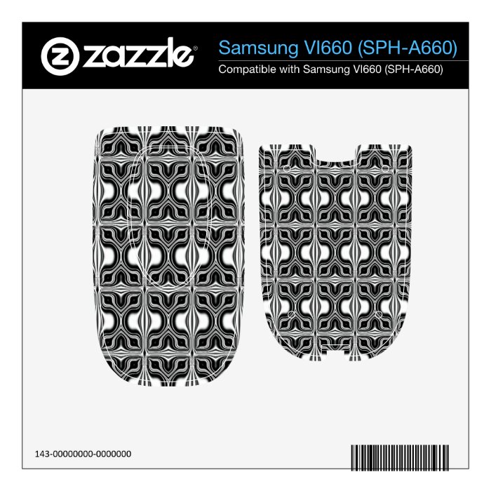 black white retro pattern skin for samsung VI660