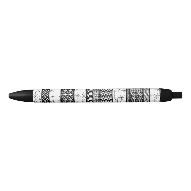 Black & White Retro Pattern Stripes 1 Pen (Front)