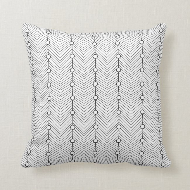 Black & White Retro Pattern Throw Pillow