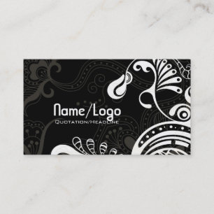 Black & White Retro Phoenix Bird-Template Business Card