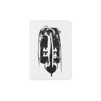 Black & White Retro Phone - Passport holder