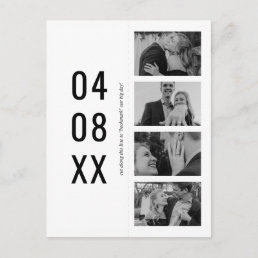Black &amp; White Retro Photo Bookmark Save the Date Invitation Postcard