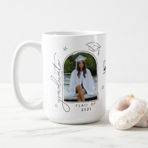 Black White Retro Photo Graduation Coffee Mug