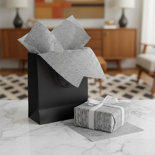 Black White Retro Squares Gift Wrap Tissue Paper