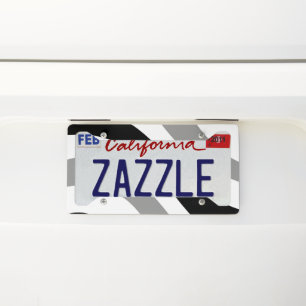 Black & White Retro Summer Wave #1 #minimal #decor License Plate Frame