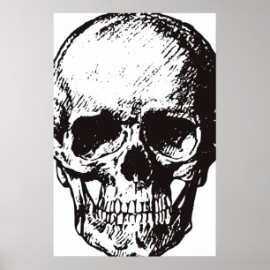 Black White Retro Vintage Comic Style Fantasy Art Poster