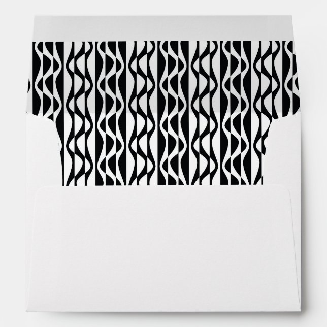Black & White Retro Wave Pattern Interior Envelope (Back (Bottom))