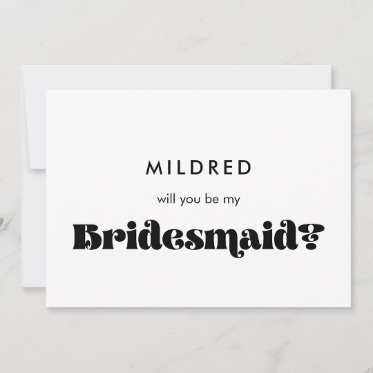 Black & white retro Will you be my bridesmaid card | Zazzle.com