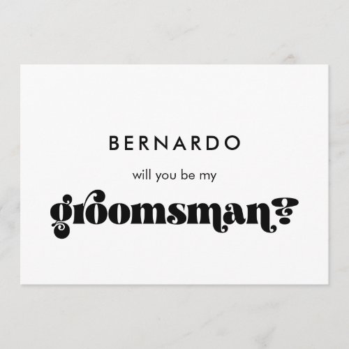 Black & white retro Will you be my groomsman card