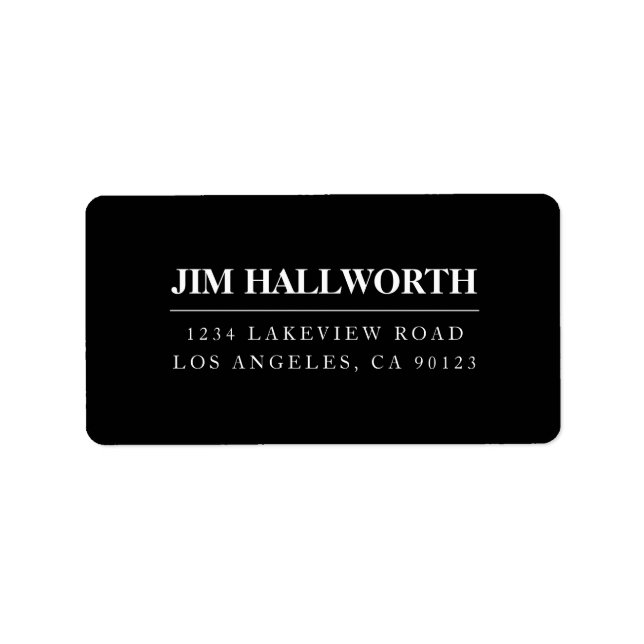 Black & White Return Address Label (Front)