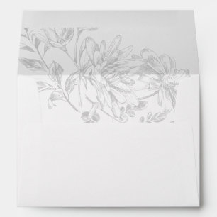 Black White Return Address Wedding Invitation Envelope