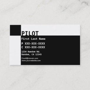 Black white reverse PILOT business cards
