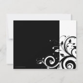 Black+White Reverse Swirl Party Invitations (Back)