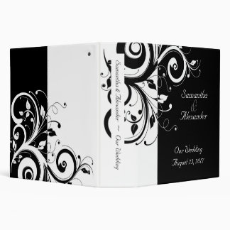 Black + White Reverse Swirl Wedding Binder