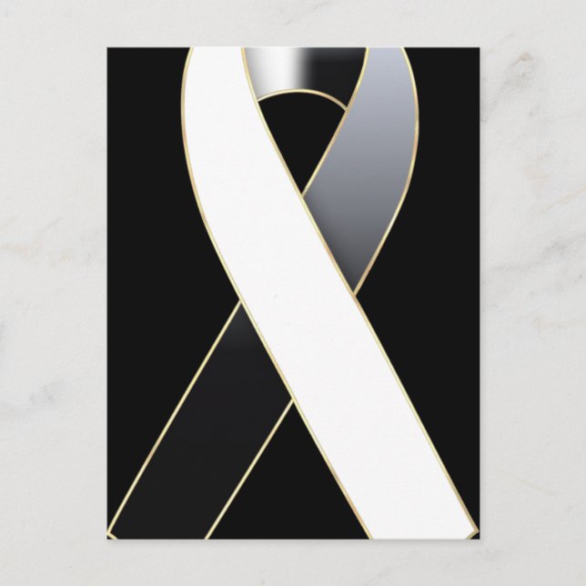 Black & White Ribbon Awareness Postcards (Front)